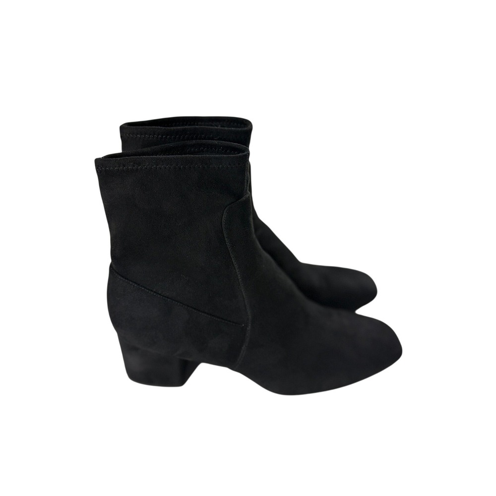 Kenneth Cole New York‎ Nikki Black Leather Sock Ankle Boots Block Heel Womens 11